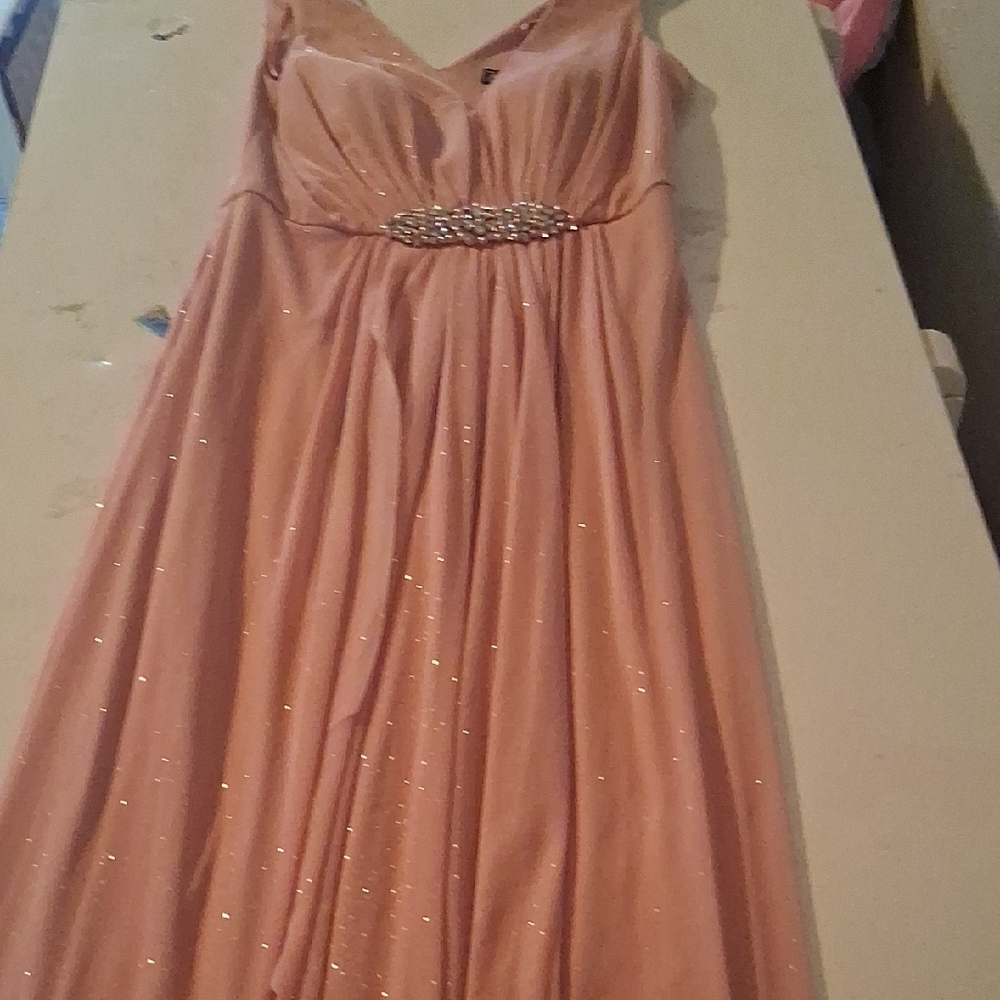 Jessica Howard Blush Pink Embellished Waist Formal Gown – Size 6 - Picture 2 of 7